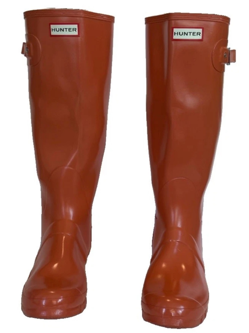 Hunter Women’s Original Gloss Orange Rain Boots Size 10 - Picture 3 of 10